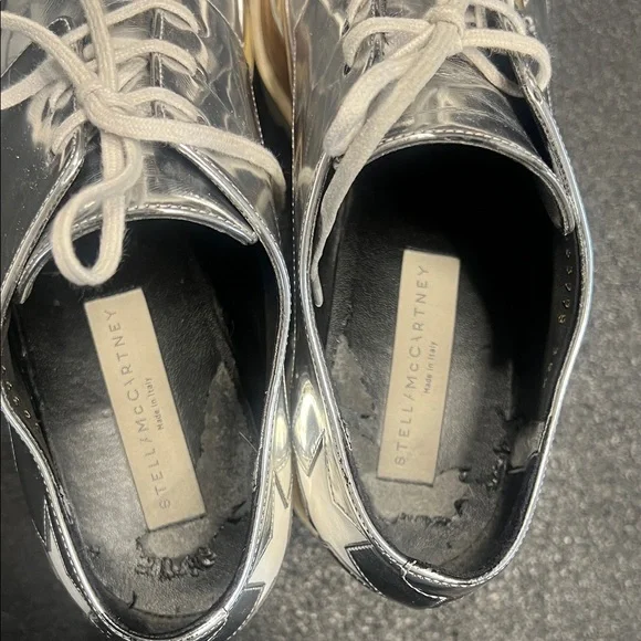 Stella McCartney Silver Star Platform Lace-Up Shoes - Picture 6 of 8